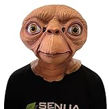 Senua E.T. Alien Mask Latex Full Head Anime Movie Costume Props Halloween Cosplay Party Costume Accessories Props