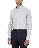 Van Heusen Men's Dress Shirt Regular Fit Pinpoint Stripe, Iced Grey, 17.5" Neck 34"-35" Sleeve