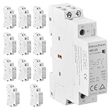 Heschen Household AC Contactor, HS1-25, 2 Pole 1NO 1NC, AC 220V/230V Coil Voltage, 35mm DIN Rail Mount (12)