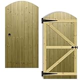 Tongue & Groove Interlocking Fully Framed Arched Top Pedestrian Side Garden Gate Height: 6ft (180cm) x Width: 90 cm Supplied with The Ring Latch Hinge Pack and Bolt
