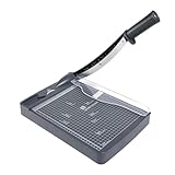 JIELISI Guillotine Paper Cutter Cutting Performance up to 12 Sheets,12 Inch Cut Length Heavy Duty Guillotine Paper Trimmer with Safety Guard and Blade Lock（Dark Gray）