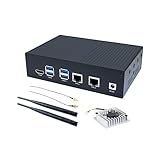 WayPonDEV Black Metal Case for Banana Pi BPI-F3 RISC-V K1 Chip SBC, Metal Heat Shell for Banana Pi BPI-F3 8 Core RISCV Single Board Computer, with Cooling Fan and Antennas (Black Metal Case)