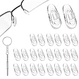 12 Pairs Silicone Nose Pads for Glasses, Push-in Glasses Nose Pads Silicone, Glasses Nose Pads, Fits Regular, Sunglasses, and Reading Glasses, Includes Screwdrive（Only Applicable to snap on Glasses）