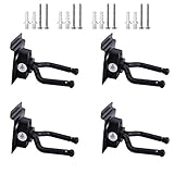 HONESTY Guitar Display Hanger, 4-Pack,for Slatwall and Wall Hangers, Premium Guitar Hooks Perfectly Displayed in Music Retail Stores/Bedrooms/Bars, Black
