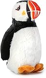 Wild Republic Birds Atlantic Puffin with authentic Bird Sound, Soft Toy for Kids, 13cm, Black-white