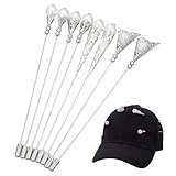 DELORIGIN 8Pcs Vintage Hat Pin Pearl Lapel Stick Pin Brass Elegant Decorative Long Needle Pins for Hat Tie Scarf Badge Suits Cardigan Brooches Jewelry Accessories Wedding Birthday Party