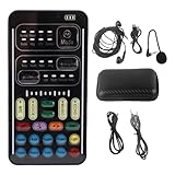 I9 Voice Changer Set, Portable Handheld Microphone Voice Changer, with 8 Different Sounds and Sound Effects, LED Lights, Plug and Play, for Mobile Phone PC (English Version)