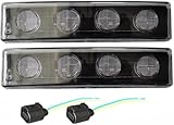 PA Products 2x White LED Sunvisor Lights & 2x Pre-Wired Connectors for Scania R, P & G Series Truck Visor