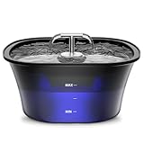 BalimoPet Cat Water Fountain for Drinking 2.5L/85oz with Dual Spouts – Automatic Cat Fountain, Ultra-Quiet Wired Pet Water Fountain with LED Light, Triple Filtration