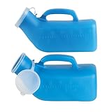 2 Pcs Urine Bottles Male Urinal Bottles for Men, Urinal Pee Bottle for Mens Urine Bottles Spill Proof, 1200ml Portable Urinals for Men with Lid, Plastic Urine Bottle for Men Camping Travel