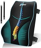 POOTACK Lumbar Support Cushion, Memory Foam Back Support Cushion Lumbar Support for Office Chair, Car Seat, Recliner, with Extension Strap and Mesh Cover