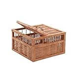 e-wicker24 Alles aus Weide Wicker Basket for Pigeons Natural Pigeon Basket Woven Basket for Transport of Pigeons Large Bird Cage Bird Carrier Travel Cage with Handle Pigeon Carrier Box