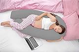 Hometex 9ft U Shaped Comfort Pregnancy Support Pillow with free Case (Grey Cover)