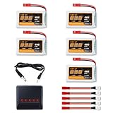 VICMILE 1S Lipo Battery 850mAh 3.7V 25C Lipo Battery with JST Plug X5 Charger for MJX Syma Holy Stone Sky Viper RC Quadcopter Drone X56W X400 X400W X300C X400C X800 HS110 HS200 S670 V950 HD HD S175 0