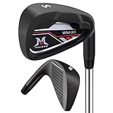 MAZEL Golf Iron for Men 1,2,3,4,5,6,7,8,9, P, S, Right Hand Single Golf Club Iron CNC Milled Face, Precise Direction Control(Black-RH, Single Sand Wedge)