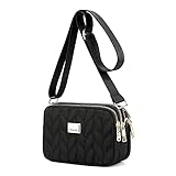 YANAIER Women Crossbody Phone Bag Quilted Small Cellphone Purse WalletWater Repellent Mini Shoulder Bag Handbag for Ladies Girls Black