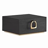 SONGMICS 2-Layer Jewellery Box, Jewellery Organiser with Handle, Removable Jewellery Tray, Jewellery Storage, Floating Effect, 20.5 x 24 x 11 cm, Gift Idea, Black JBC165B01