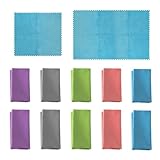 EOWVISN 8 Pieces Glass Cleaning Cloth, Soft Glasses Cloth, Mirror Cleaning Cloth, Microfiber Screen Wiper, Absorbent Scouring Cloth, Serrated Edge Cleaning Cloth (Random Colors)