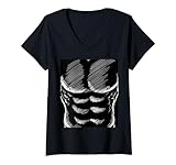 Instant Abs Abdominal Muscles Fun Cool Novelty V-Neck T-Shirt