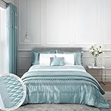Catherine Lansfield Sequin Cluster Double Duvet Cover Set with Pillowcase Duck Egg Blue