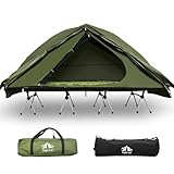 Night Cat 1 Man Tent Waterproof: Elevated Tent with Camp Bed for Hiking Travelling in Desert Grass Muddy Ground
