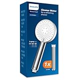 Philips Showerhead with Filter Effectively removes Chlorine and Other coarse Particles, Three Spray Modes, Pressure-Enhancing Design, 1-Month Filtration Capacity