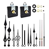 Desenda 2pcs Silent Quartz Clock Movement Long and Short Shaft with 5 Sets Hands, DIY Wall Clock Mechanism Battery Powered Motor Replacement Repair Clock Parts Kits (No Battery)