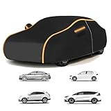 Car Cover for Daewoo Kalos (388 x 167 x 150cm),4-Season Car Cover - Waterproof + Dustproof + UV Protection, Bird Dropping Resistant with Reflective Strips