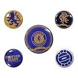 Rangers FC Set of 5 Badges (150 Years Design) Pin Badges for Bags, Backpacks, Jackets, Party Bags or Pin Badge Display - Official Merchandise