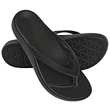 LightFeet Black Arch Support Flip Flop | Unisex Orthopedic Sandals | Helps tired feet