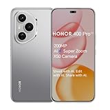 HONOR 400 Pro Unlocked 5G Smartphone, 200MP AI Super Zoom Camera,6.7 inch,12GB+512GB,5000nits Ultra Bright Display,IP69 Water Resistance,Dual SIM,Android 15,Lunar Grey