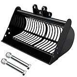 Mini Excavator Screening Bucket, 23.6inch Excavator Attachments Soil Sieving Buckets for Small Digger, Sand Soil Rock Filtration, Mini Excavator Filtering and Sorting Materials