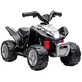 AIYAPLAY Honda Licensed Kids Electric Quad Bike, 6V Ride On Car ATV Toy, with LED Light, Horn, for 1.5-3 Years, Black