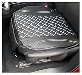 BREMER SITZBEZÜGE Seat Cover Faux Leather Textile Leather Compatible with BMW 5 Series E60 & E61 Seat Cushion in Faux Leather Black/White Stitching OT408