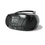 Portable CD Player with DAB/DAB+/FM Digital Radio | Bluetooth & USB MP3 Player | Large Display | Battery & Mains Powered (6x”C”) | Perfect for Home, Office or Outdoors | AZATOM Zenith Z4 (Black)