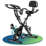 Exercise Bike for Home, SLUNSE 5 IN 1 Indoor Workout Bike,16-Level Magnetic Resistance Folding Stationary Exercise Bike, 350LBS Capacity and Comfortable Seat Cushion