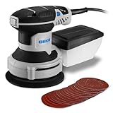 DEKOPRO Random Orbit Sander Electric 300W with 16Pcs Sandpapers, 6 Variable Speed 14000RPM, 125MM Hand Tool, High Performance Dust Collection System, Fit for Woodworking/Sanding
