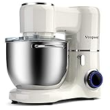 Vospeed Stand Mixer 2000W 8L Cake Mixer Electric Kitchen Food Mixer with Stainless Steel Bowl, Beater, Dough Hook, Whisk for Baking, Dishwasher Safe (White)