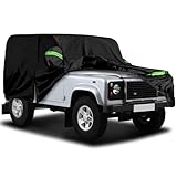 Waterproof Car Cover for 1990-2016 Land Rover Defender 90, All Weather Outdoor Defender 90 Cover Full Car Cover with Door Zipper & Windproof Bands for Sun Snow Rain Dust Protection