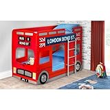 Marlborough Timber Premium London Red Bus Bunk Bed 2 x 3ft (90cm)