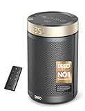 Dreo Electric Heater, 1500W Energy Efficient Space Room Heater, Upgrade Remote Portable Ceramic Fan Heaters, Thermostat, 3 Modes 12H Timer, Overheat & Tip Over Protection, for Bedroom, Atom 316, Gold