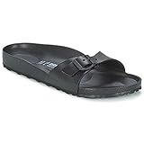 Unisex Adults Birkenstock Madrid EVA Single Strap Slider Open Toe Sandal - Black With A Narrow Insole (8 UK) (EU 41)