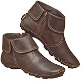 Ankle Boots for Women uk Ladies Wide Fit Wellies Waterproof Leather Low Heel Short Boot Classic Side Zipper Non Slip Winter Shoes Elegant Point Toe Wedge Shoes (Coffee, 6)