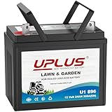 UPLUS 896 U1 Riding Lawn Mower Battery, 12V 350CCA Garden Tractors Maintenance Free Agm Batteries Fit for John Deere/Countax/Cub Cadet/MTD/Hayter Terminal:+,-