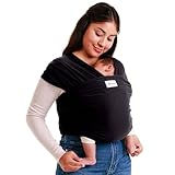 Sleepy Wrap Baby Carrier Newborn to Toddler (7-35 lbs/3-15 kg) - Hands-Free & Hip-Healthy Baby Wrap Carrier, Machine-Washable & Breathable (Black)