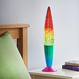 Global Gizmos 48639 16" Rainbow Glitter Lamp/Retro Nostalgia/Relaxing Mood Light/Decorative Illumination