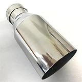 SQIFBA Exhaust Tail Pipe Flat Edge Stainless Steel Universal Car Exhaust Pipe Muffler Car Accessorie Modification Tip Car End Pipes(57 IN -76 OUT)