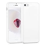 kwmobile Case Compatible with Apple iPhone SE (1.Gen 2016) / iPhone 5 / iPhone 5S Case - Soft Slim Protective TPU Silicone Cover - White Matte