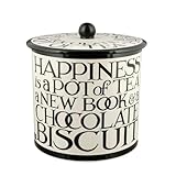 Emma Bridgewater Toast & Marmalade Biscuit Barrel | Decorative Storage Tin with Black & White Typography | Keeps Biscuits Fresh and Stylish