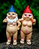 Estefanlo Garden Gnome Funny Couple, Couple Statue, Figures Decoration for Outdoors, Outdoor Sculpture, Waterproof, Funny, Dwarf, Gift Home, Lawn, Balcony